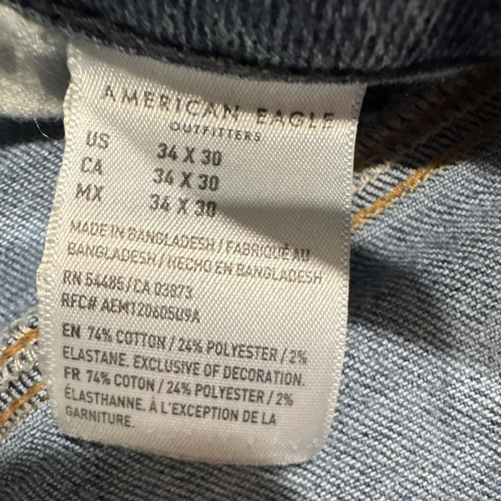 American Eagle Outfitters Slim Straight Airflex+ Blue Denim Jeans Medium Wash